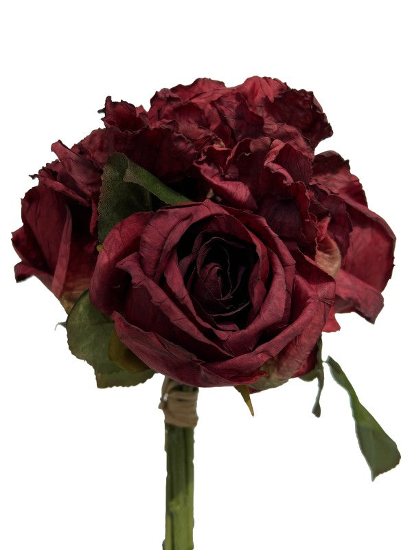 ROSE HYDRANGEA BUNDLE FADED DARK RED