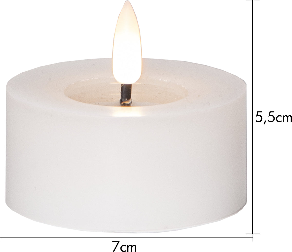 LED Värmeljus 2-pack Flamme Flow Vit 7x5,5 cm