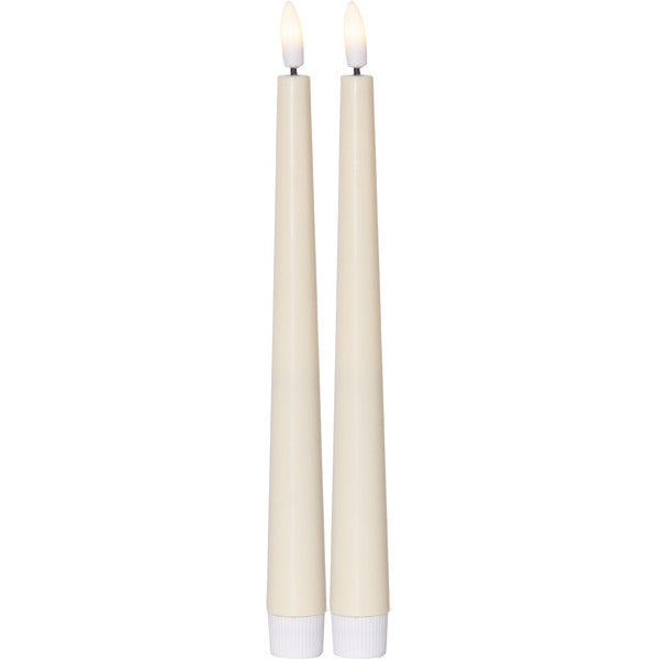 LED Antikljus 2-pack Flamme Candy Gul 26 cm