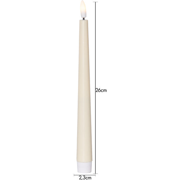 LED Antikljus 2-pack Flamme Candy Gul 26 cm