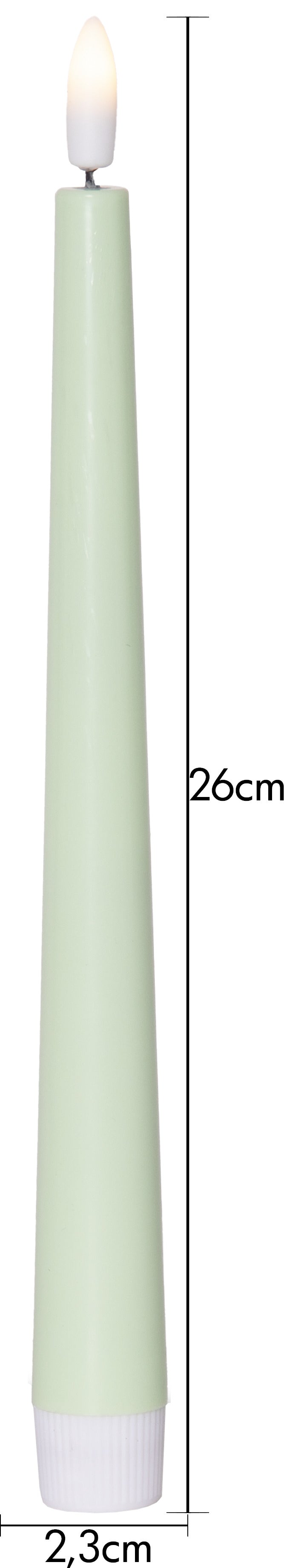 LED Antikljus 2-pack Flamme Candy Grön 26 cm