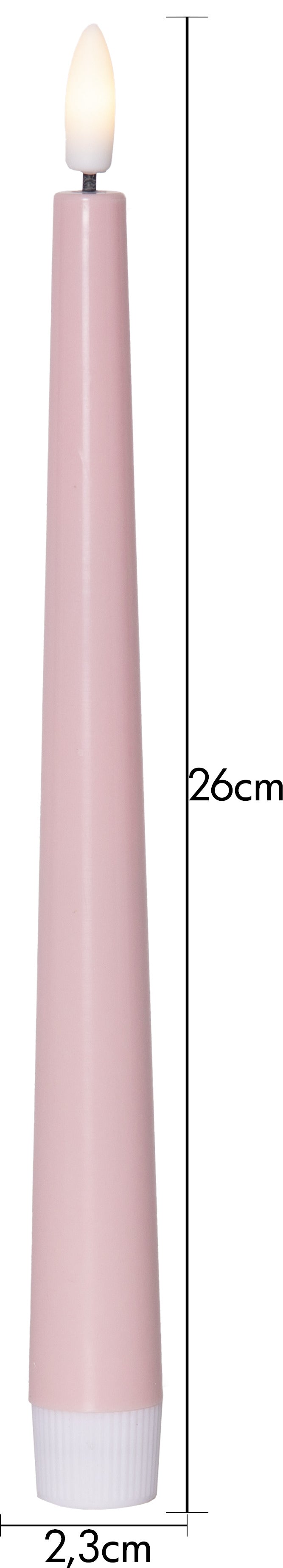 LED Antikljus 2-pack Flamme Candy Rosa 26 cm