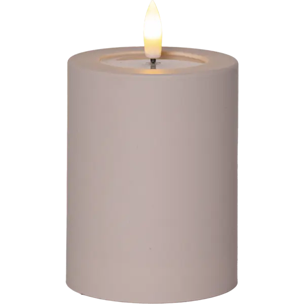 LED Blockljus Flamme Soft Beige 7,5x12,5 cm