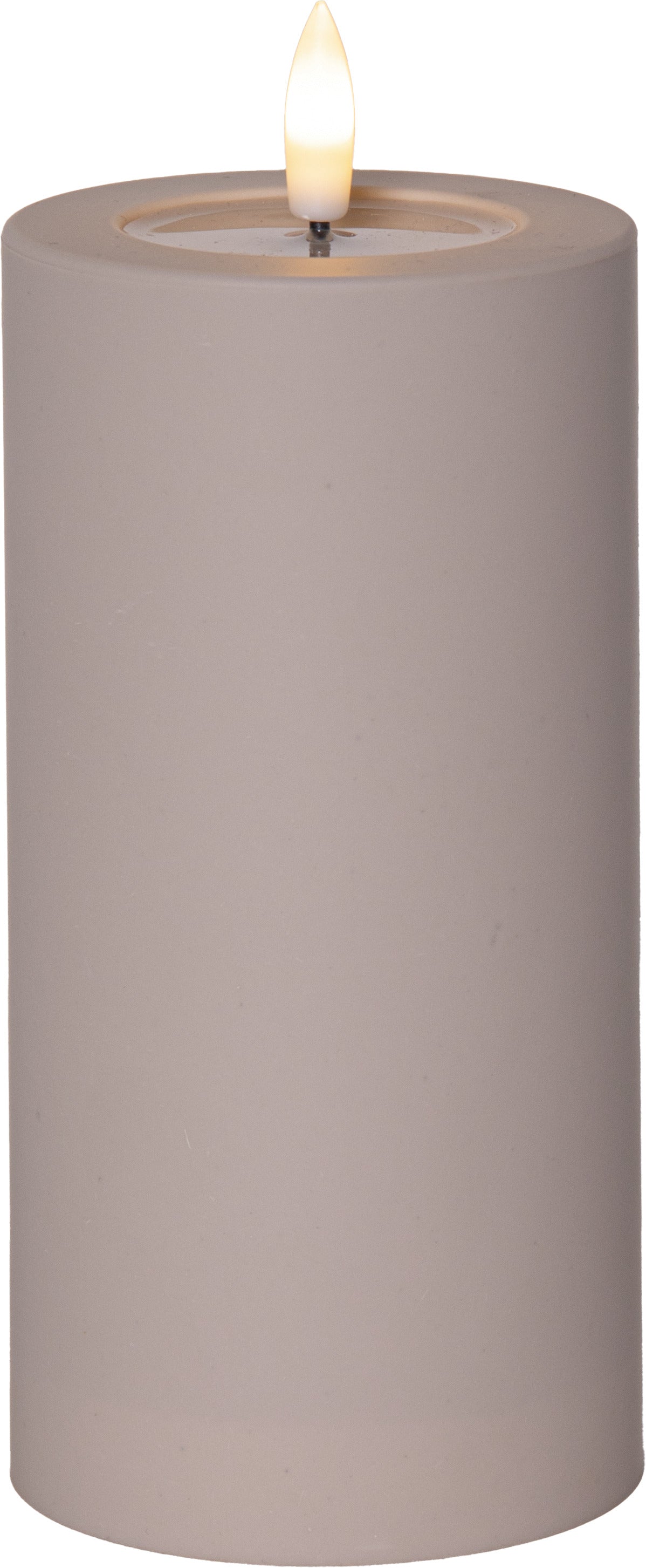 LED Blockljus Flamme Soft Beige 7,5x17,5 cm