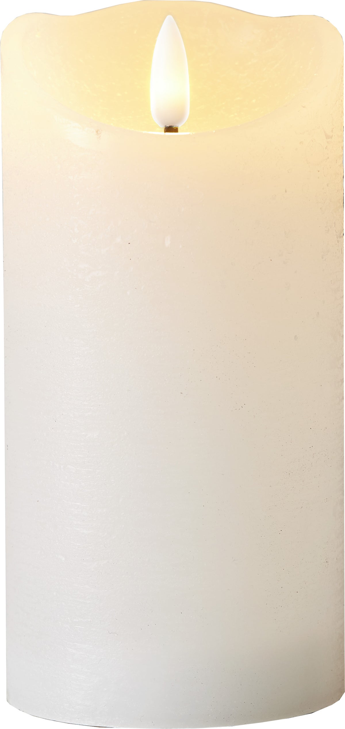 LED Blockljus Flamme Rustic Vit 7,5x15 cm