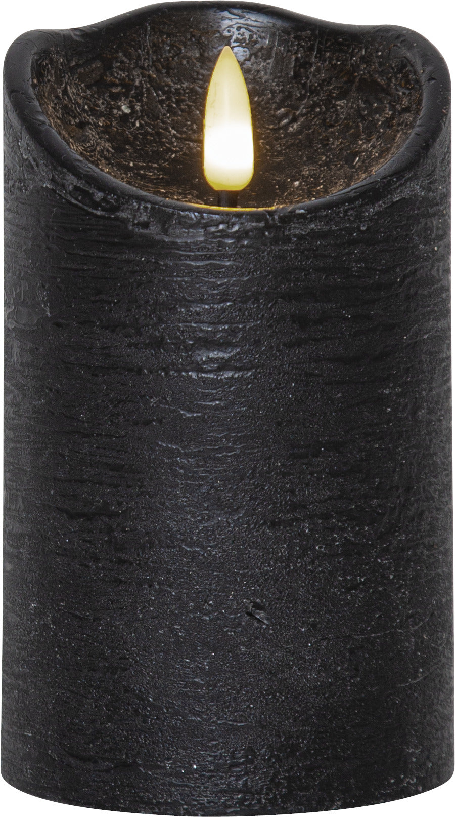 LED Blockljus Flamme Rustic Svart 7,5x12,5 cm