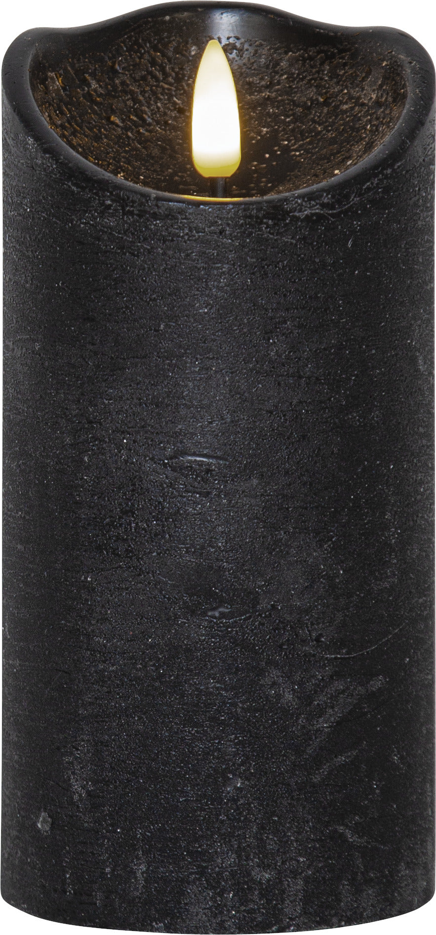 LED Blockljus Flamme Rustic Svart 7,5x15 cm