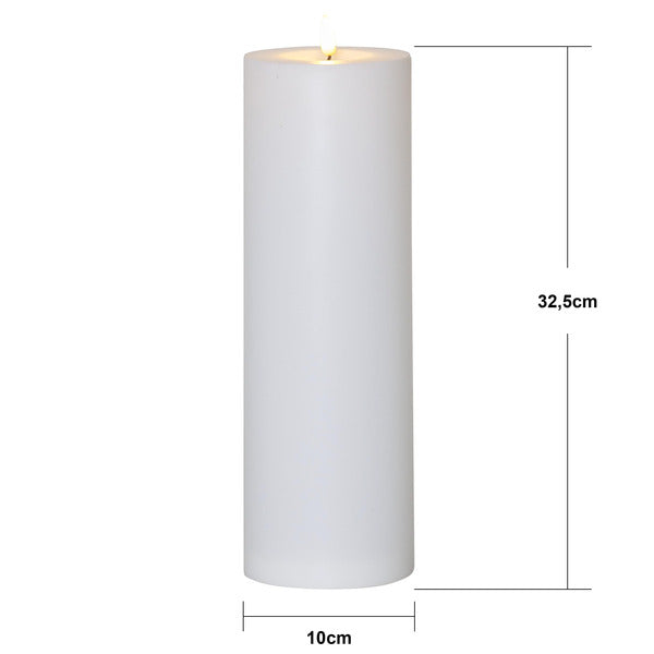 LED Ljus Flamme Rak Vit 10x32,5 cm
