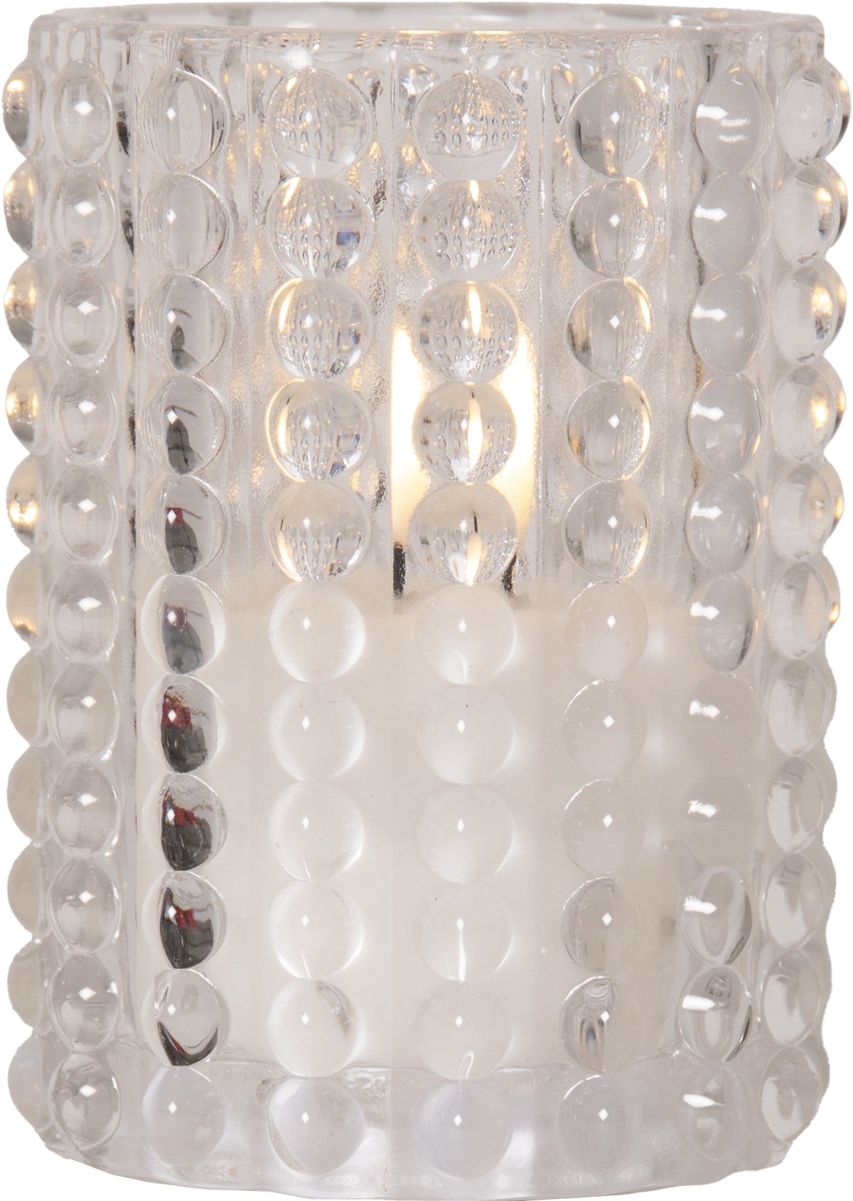 LED Ljus Flamme Dotty Transp. glas 13 cm