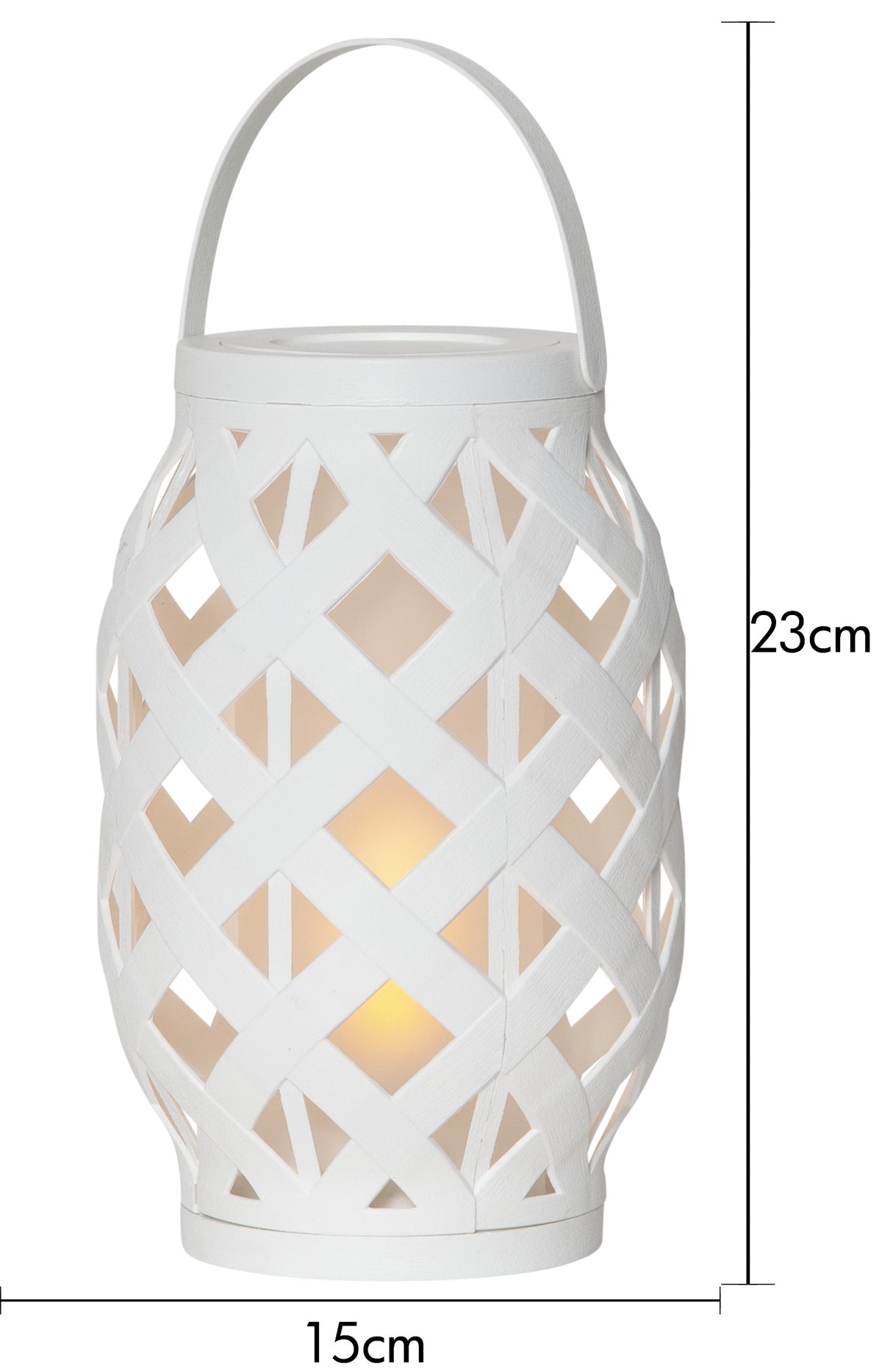 Lykta Flame Vit flätad 23 cm