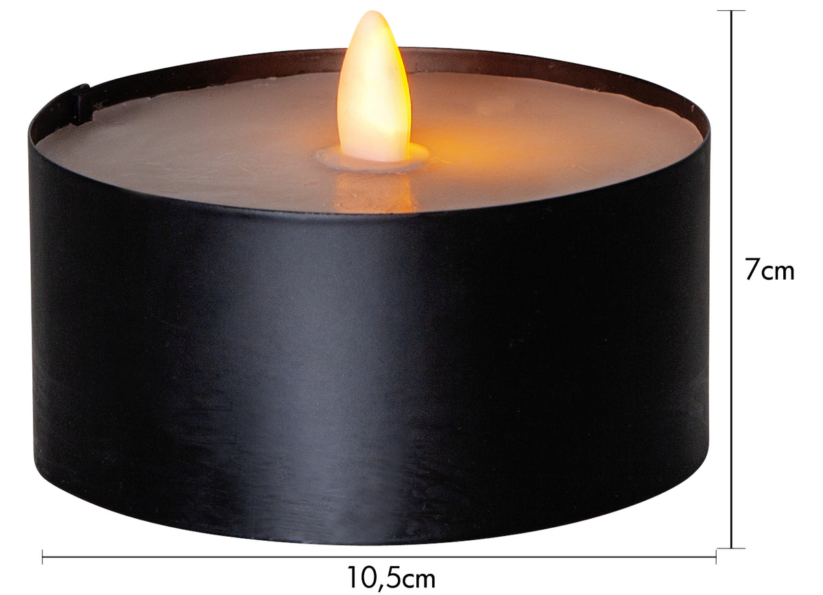 LED Ljus Torch Candle Svart 10,5x7 cm