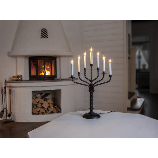 Ljusstake Bore Svart metall 7L