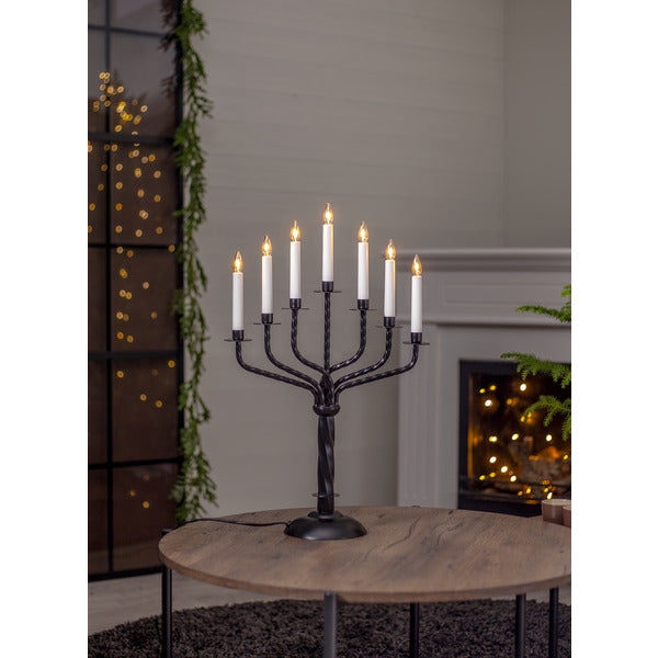 Ljusstake Bore Svart metall 7L
