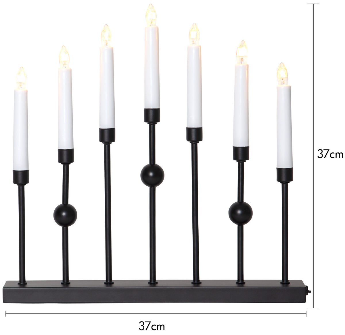 Ljusstake Gustavo Svart metall 7L