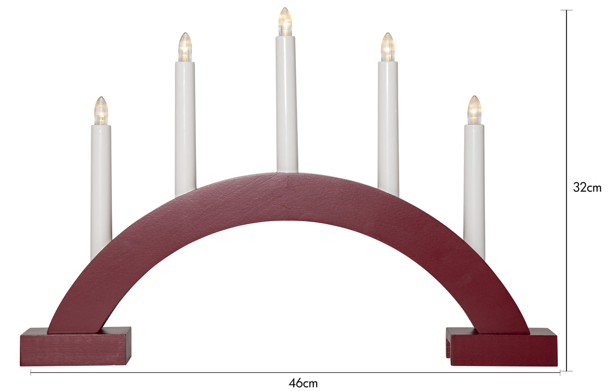 Ljusstake Abbe Röd båge B/O 5L