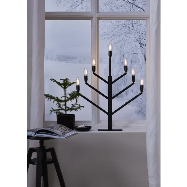 Ljusstake Stockholm Svart metall 7L