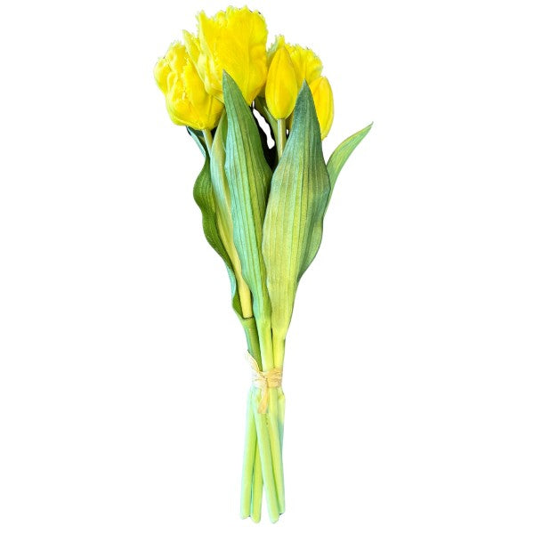 PARROT TULIP BOUQUET-5 YELLOW 30CM