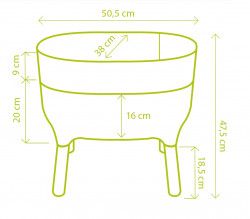 Odlingslåda 'Urbalive Low Planter' Green