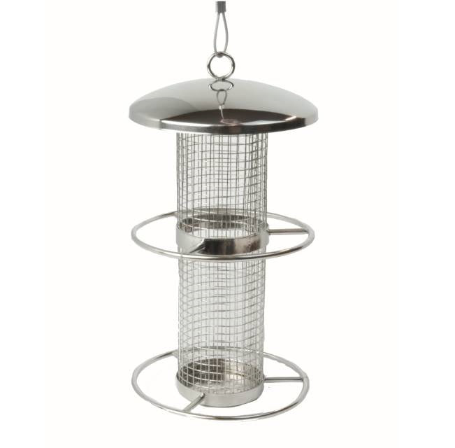 CARE-Bird Foderautomat till nötter 26cm - Silver