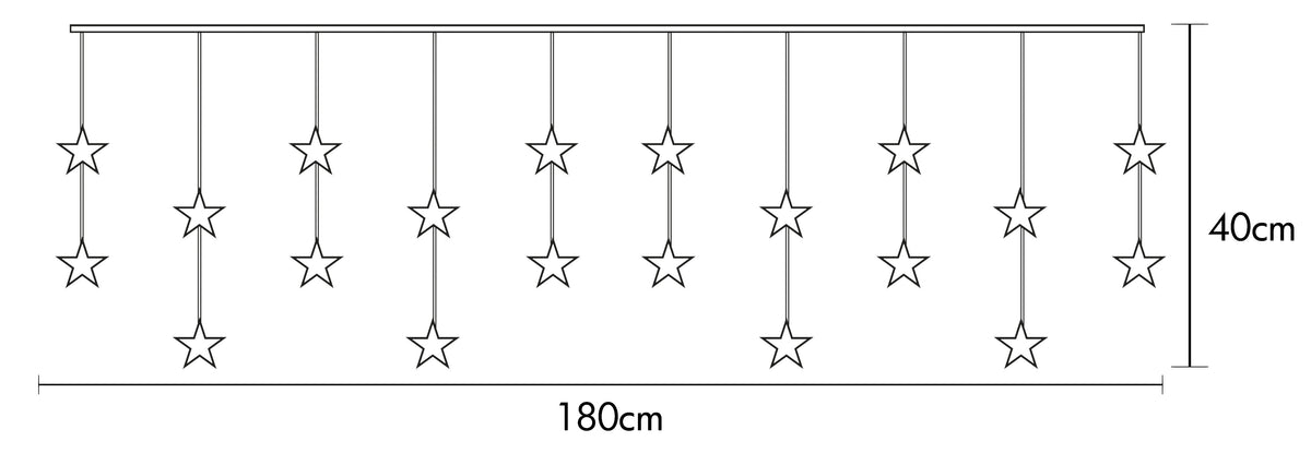 Ljusgardin Star Curtain 180x40cm 20 L
