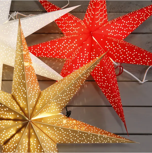 Pappersstjärna Dot Röd 70cm inkl.kabel