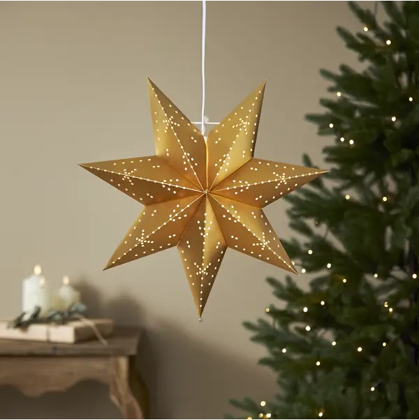 Pappersstjärna Classic Guld 42cm inkl.kabel