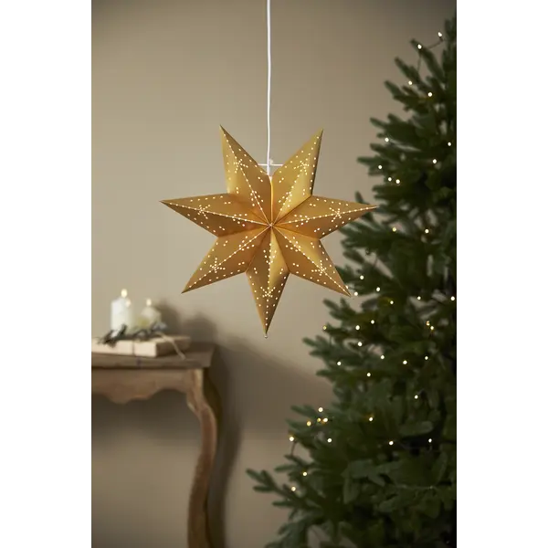 Pappersstjärna Classic Guld 42cm inkl.kabel