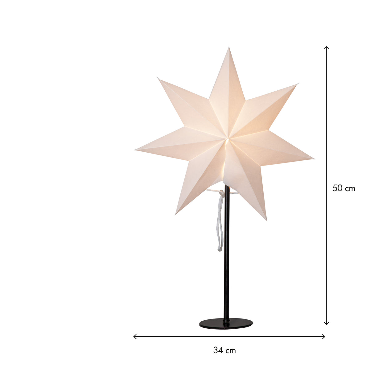 Stjärna på fot Mixa Vit 50cm