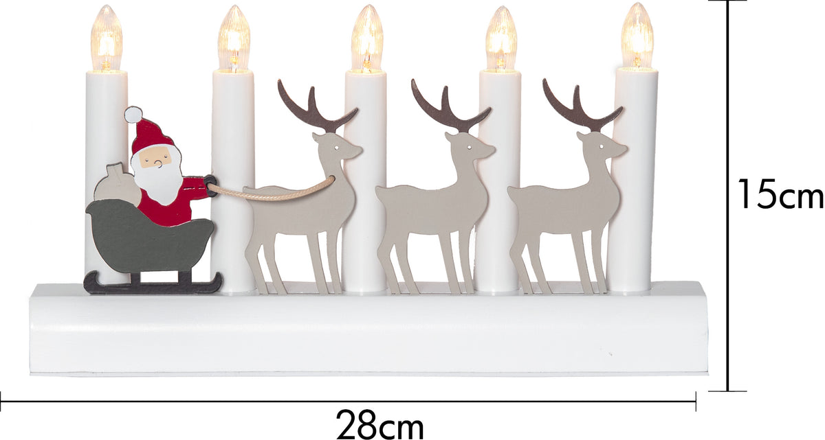Ljusstake Julia Multi tomte m.renar 5L