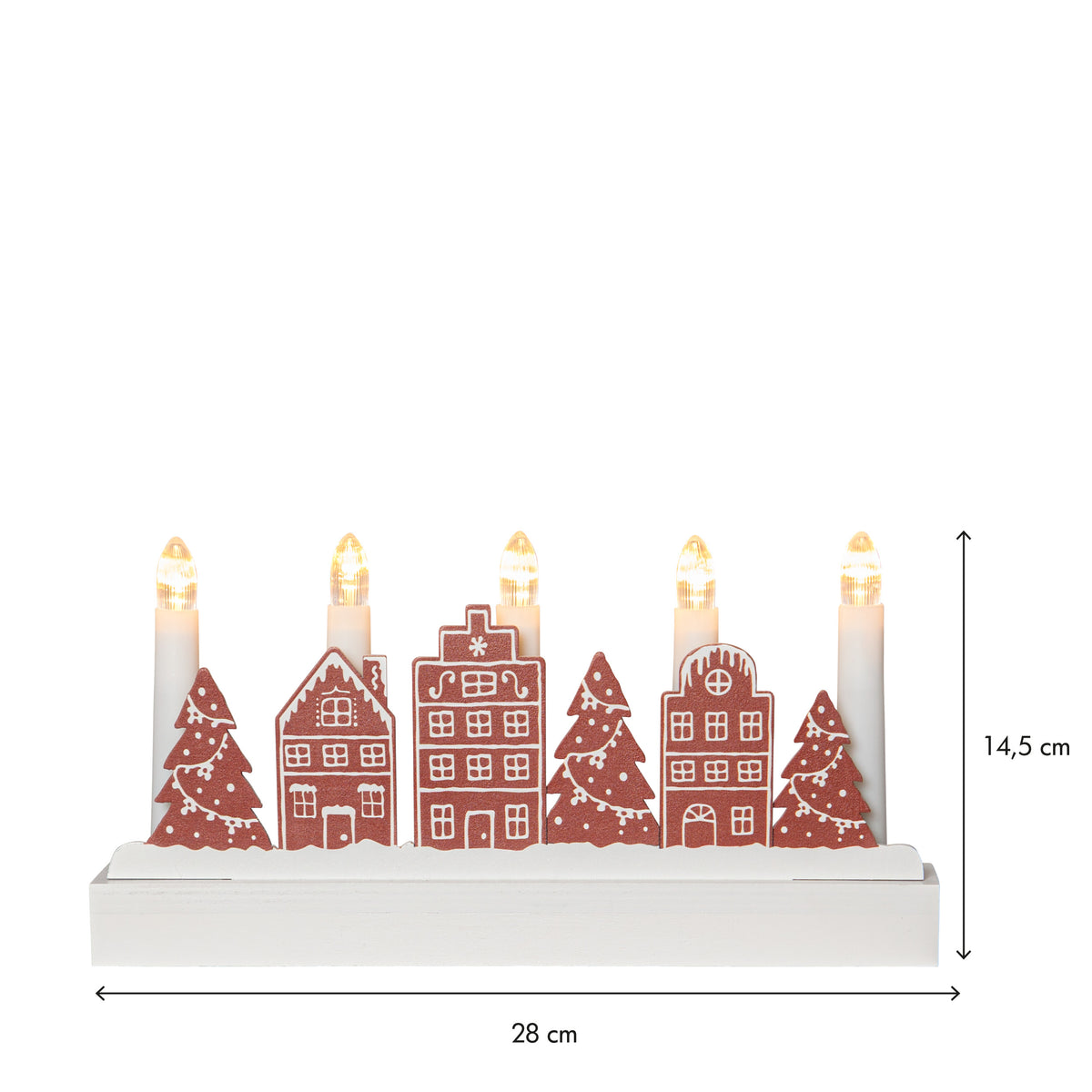 Ljusstake Yuletide Brun pepparkakor B/O 5L