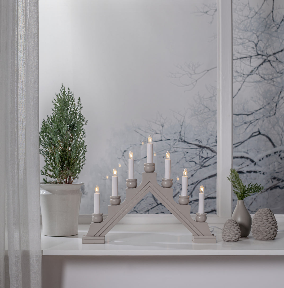 Ljusstake Karin Beige A-form 7L