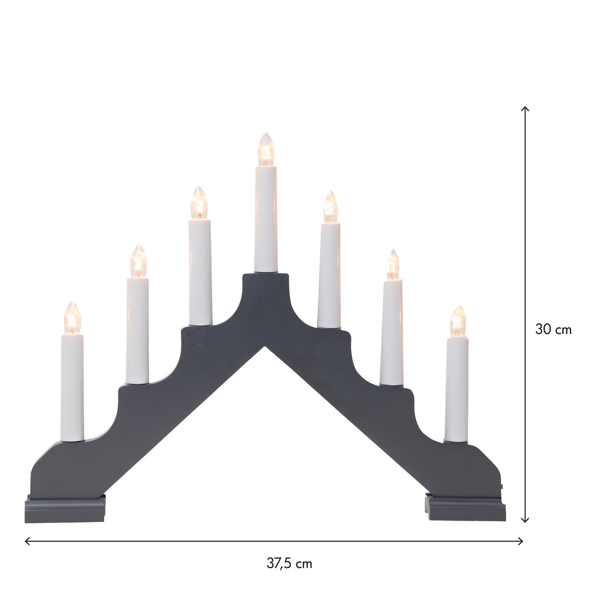Ljusstake Ada Grå A-form 7L