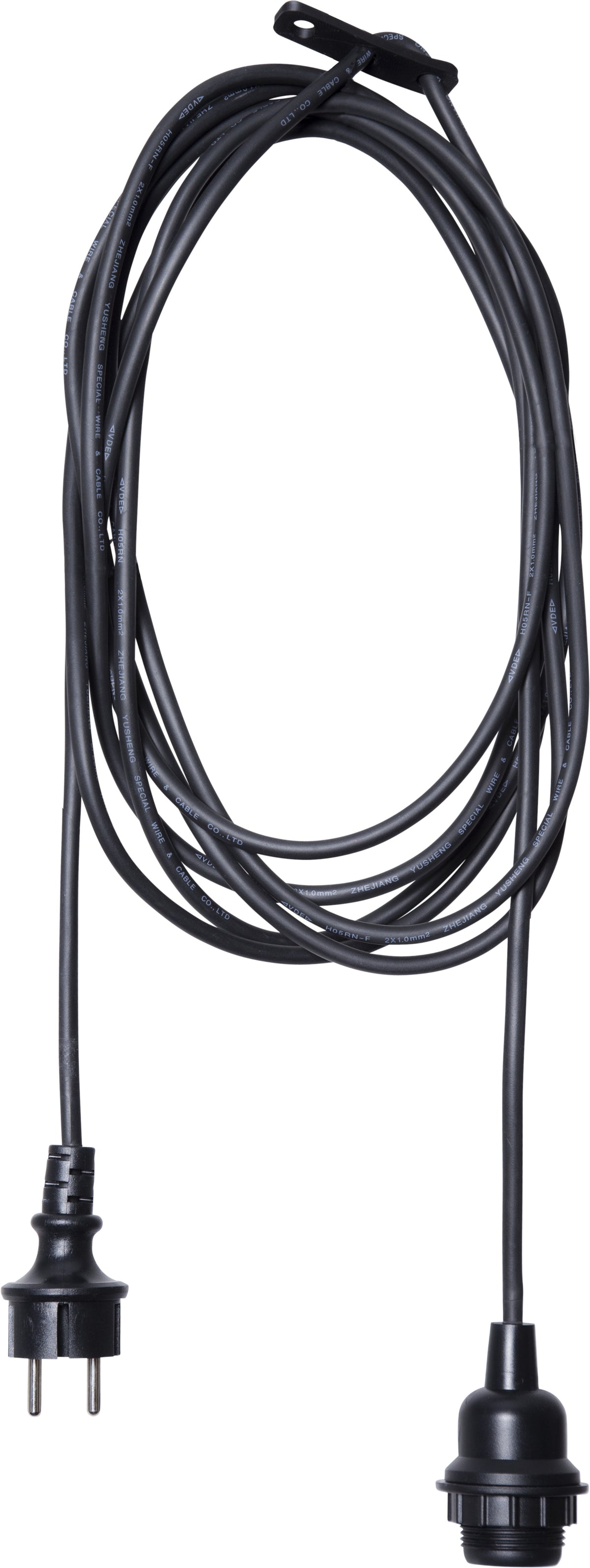Sladdställ E27 Ute 2,5m Svart 2,5m