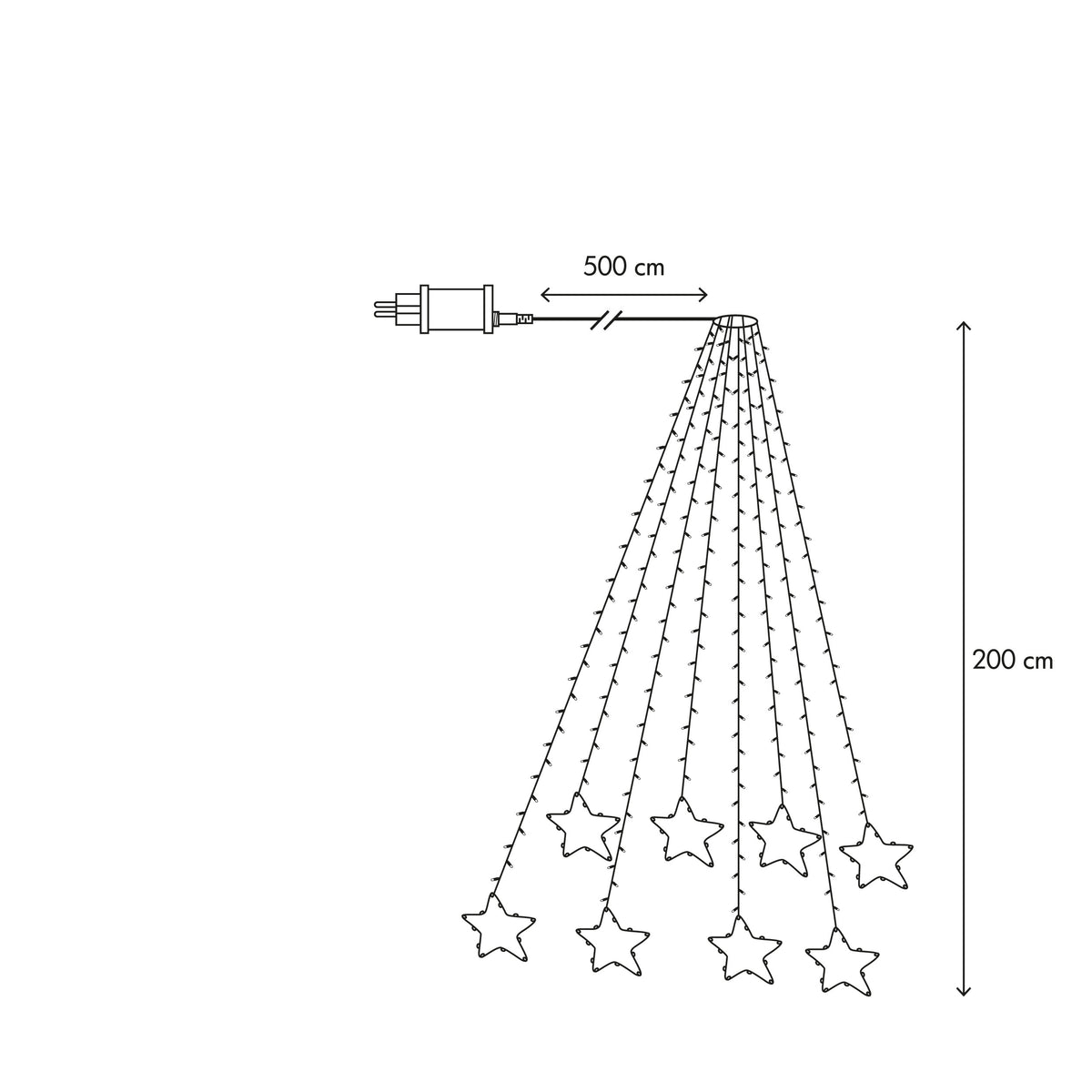 Julgransslinga Dew Drop Tree Light Stjärnor 384 LED