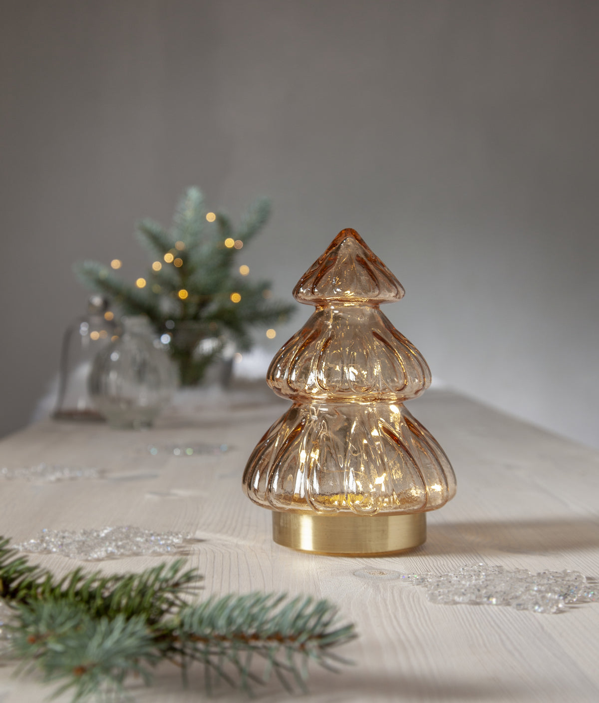 Glasdekoration Abete Beige