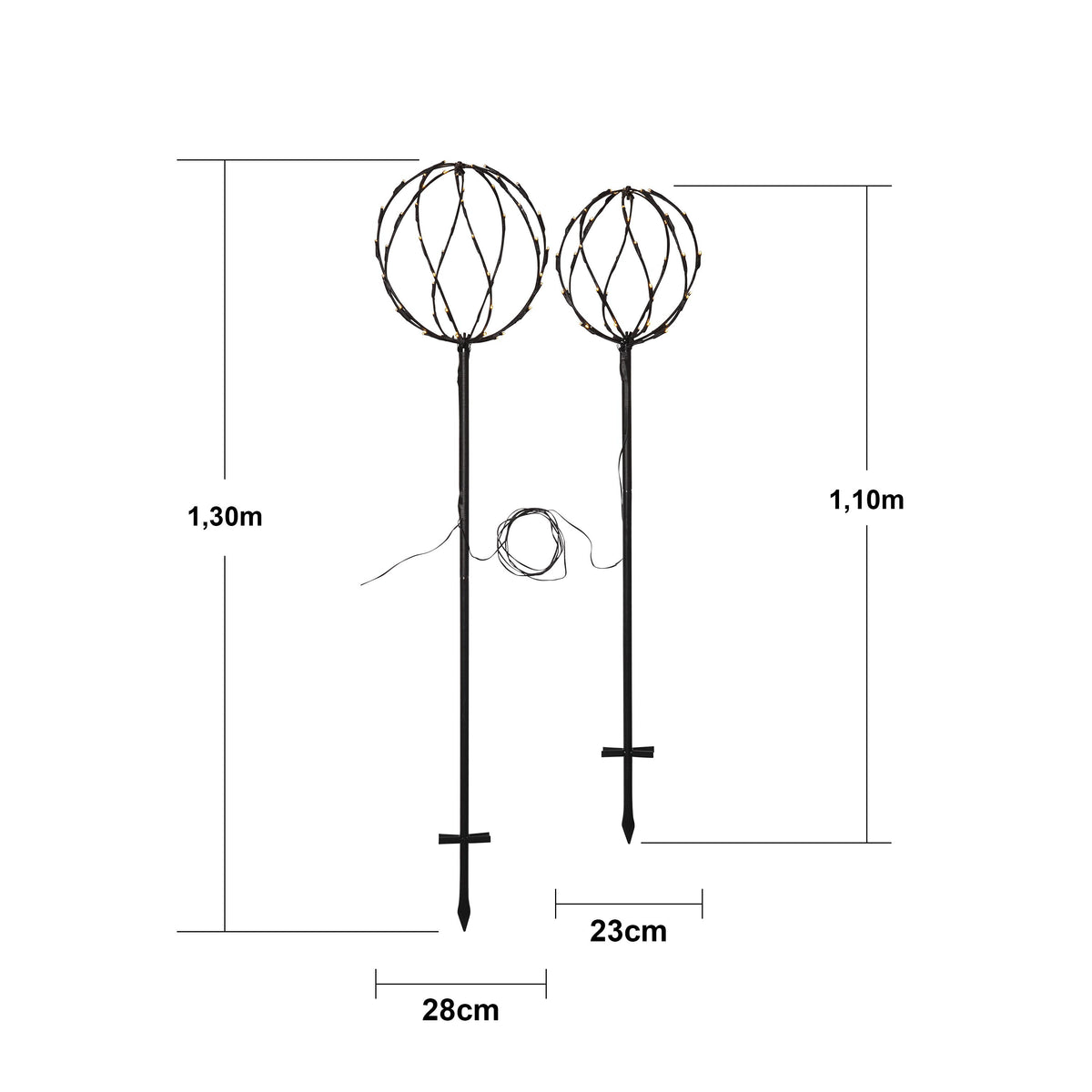 Utomhusdekoration Sphere Set av 2