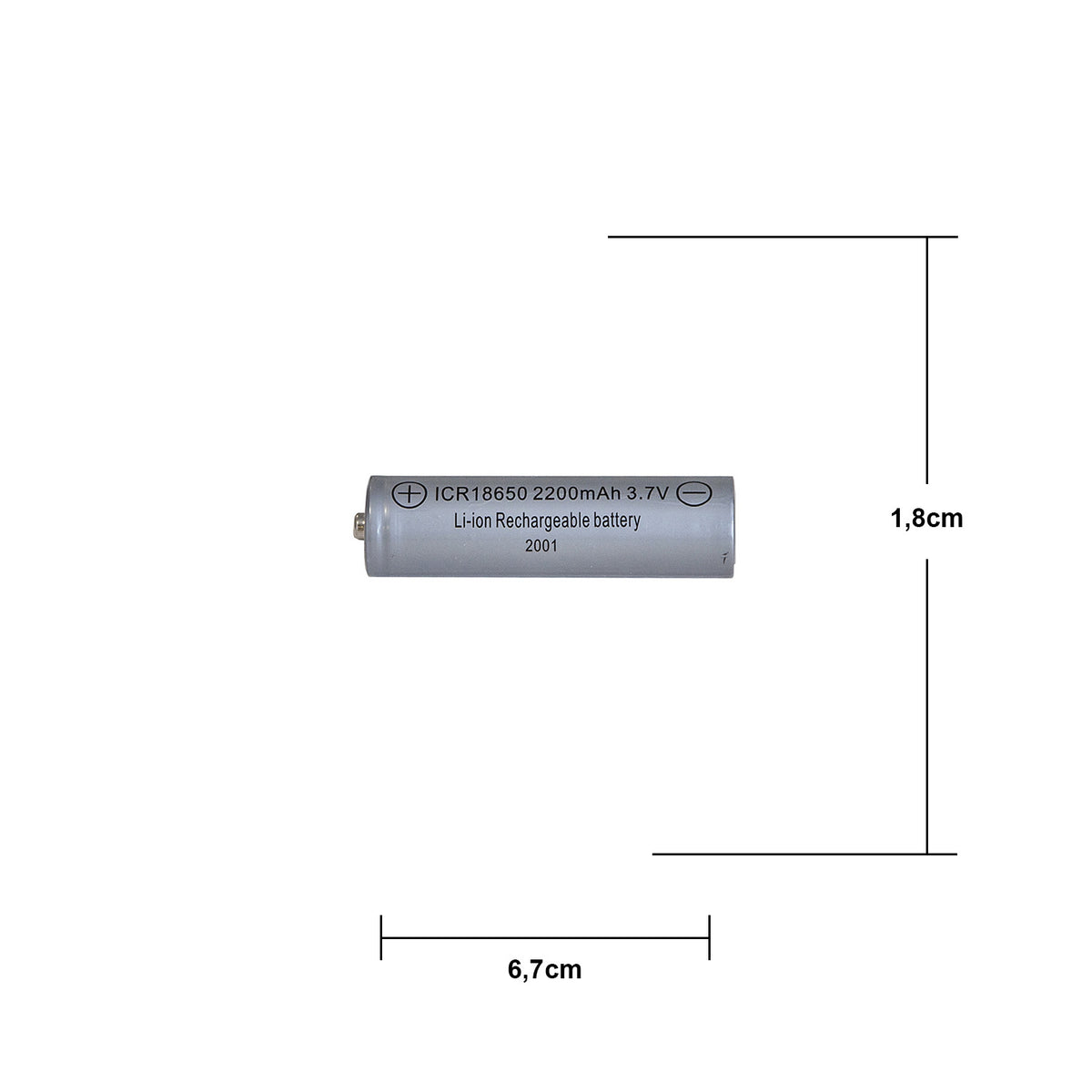 Laddbart batteri 18650 3,7V 2200mAh Li-ion