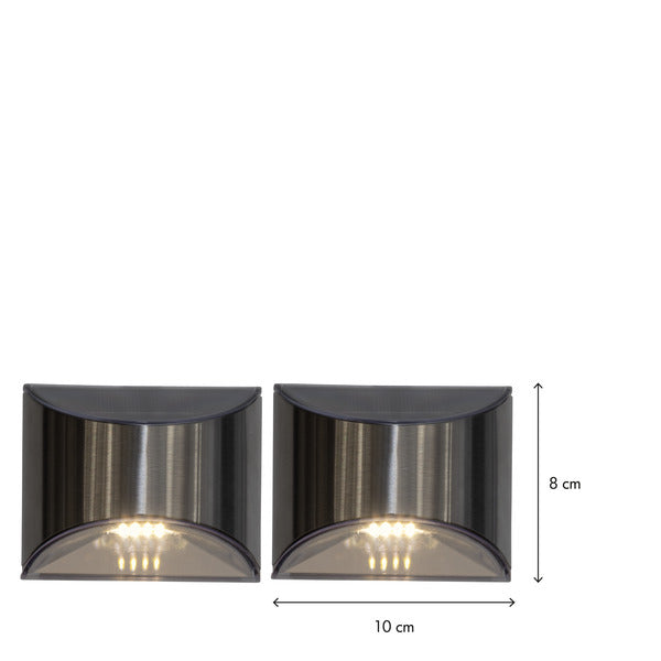 Vägglykta Solcell 'Wally' Silver 2-pack