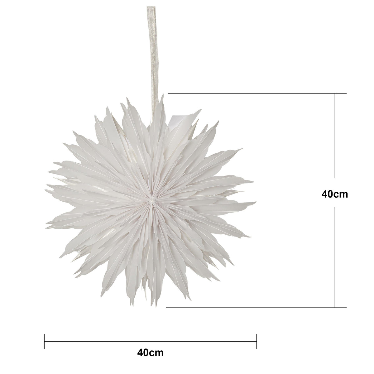 Pappersstjärna Dis Vit 40cm