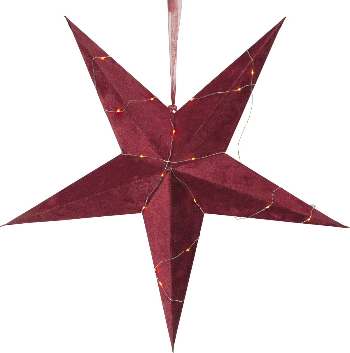 Pappersstjärna Velvet Röd 60cm