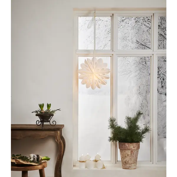Pappersstjärna Clipp Vit 40cm