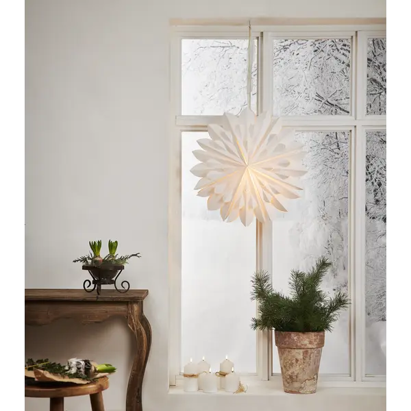 Pappersstjärna Clipp Vit 60cm