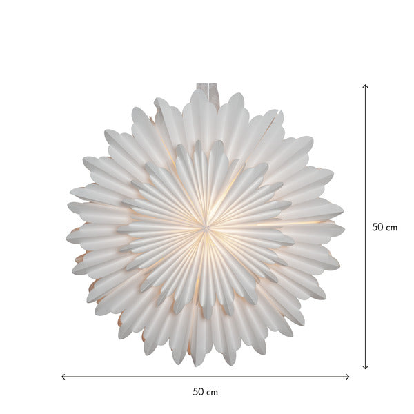 Pappersstjärna Crystal Vit 50cm