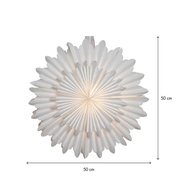 Pappersstjärna Crystal Vit 50cm