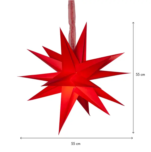 Pappersstjärna December Röd 55cm