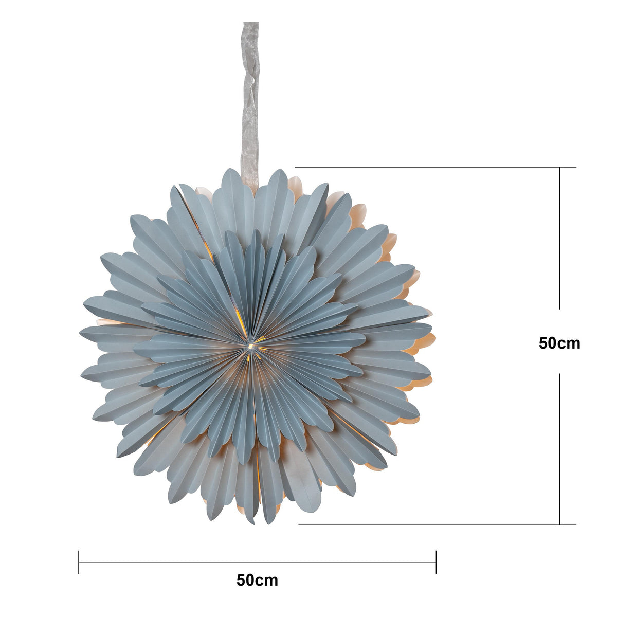 Pappersstjärna Crystal Blå 50cm
