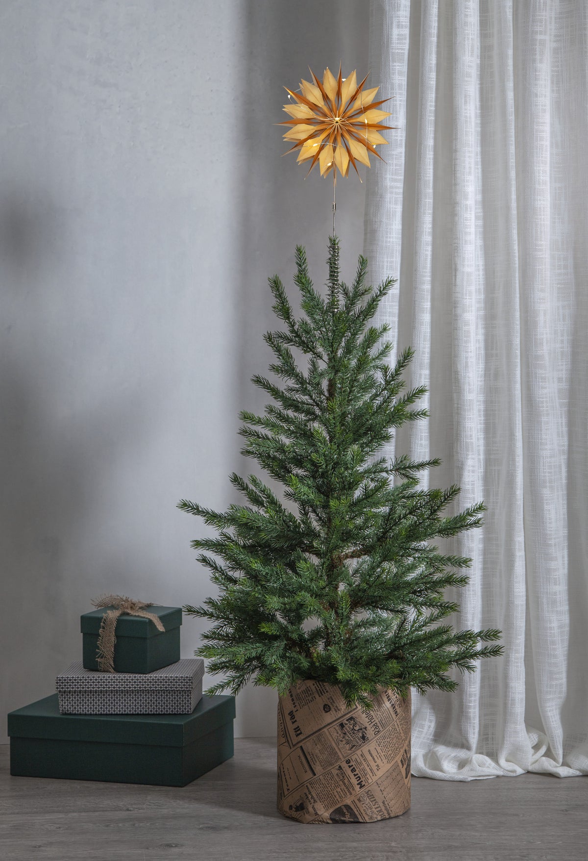 Toppstjärna Flinga Guld 10 LED