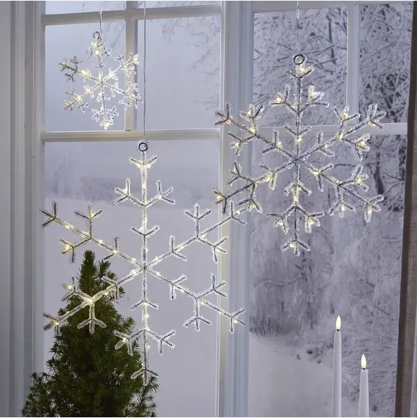 Snöflinga Icy Transparent snöflinga 45cm