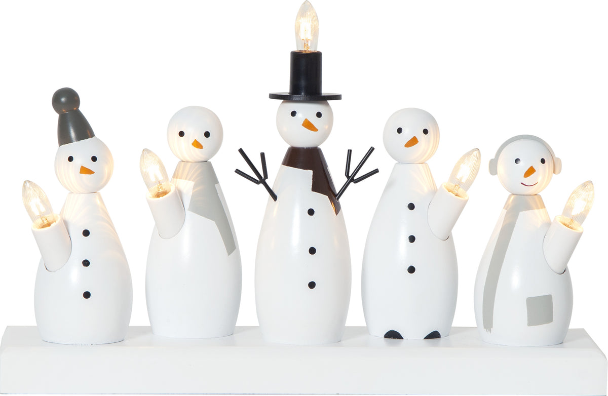 Ljusstake Snowman Vit 5L