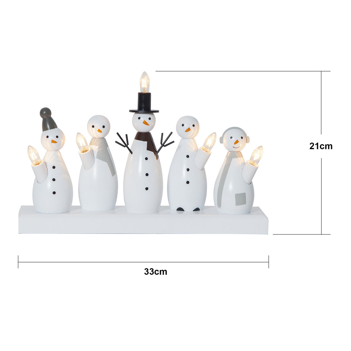 Ljusstake Snowman Vit 5L
